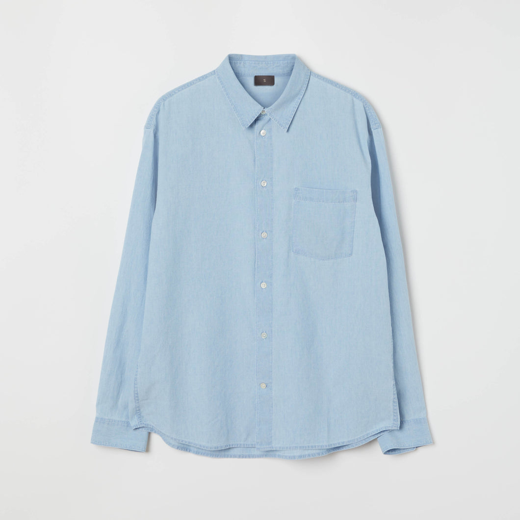 Men's Relaxed Cotton-Chambray Shirt