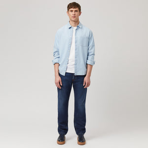 Men's Relaxed Cotton-Chambray Shirt