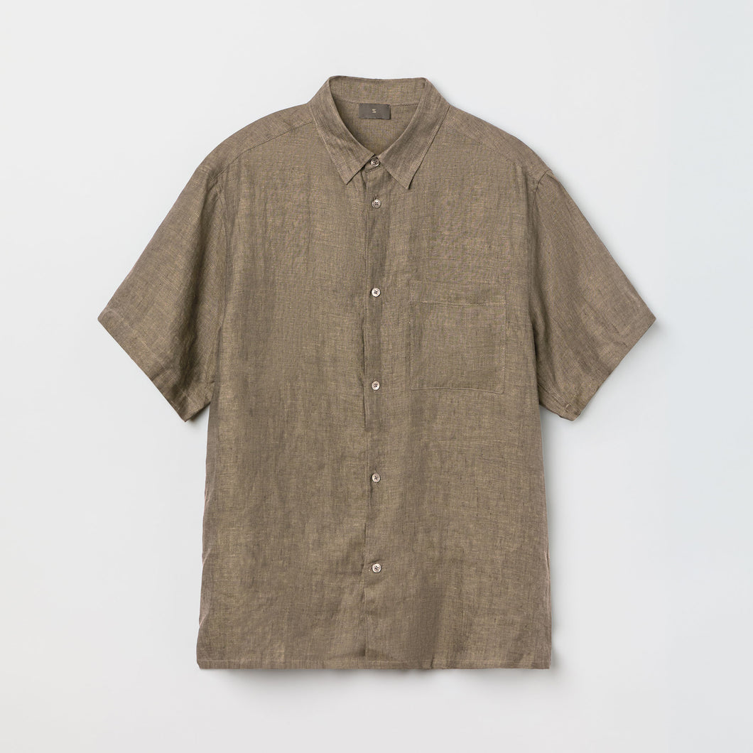 Men's Relaxed Short Sleeve Linen Shirt