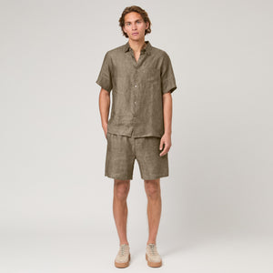 Men's Relaxed Short Sleeve Linen Shirt