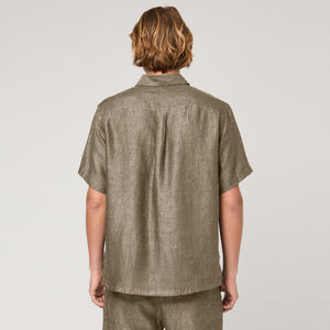 Men's Relaxed Short Sleeve Linen Shirt