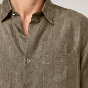 Men's Relaxed Short Sleeve Linen Shirt
