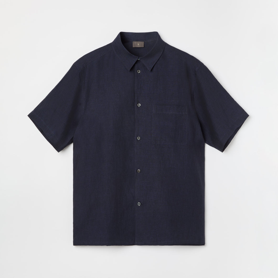 Men's Relaxed Short Sleeve Linen Shirt