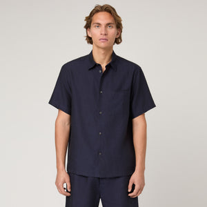Men's Relaxed Short Sleeve Linen Shirt