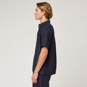 Men's Relaxed Short Sleeve Linen Shirt