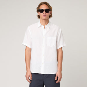 Men's Relaxed Short Sleeve Linen Shirt