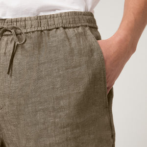 Men's Straight Leg Linen Drawstring Shorts