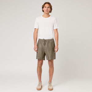 Men's Straight Leg Linen Drawstring Shorts