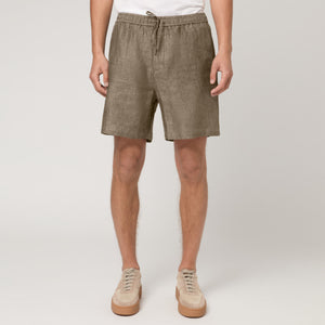 Men's Straight Leg Linen Drawstring Shorts