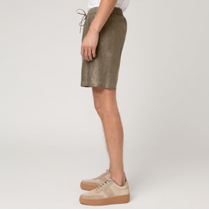 Men's Straight Leg Linen Drawstring Shorts