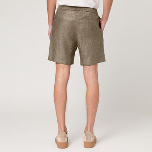 Men's Straight Leg Linen Drawstring Shorts
