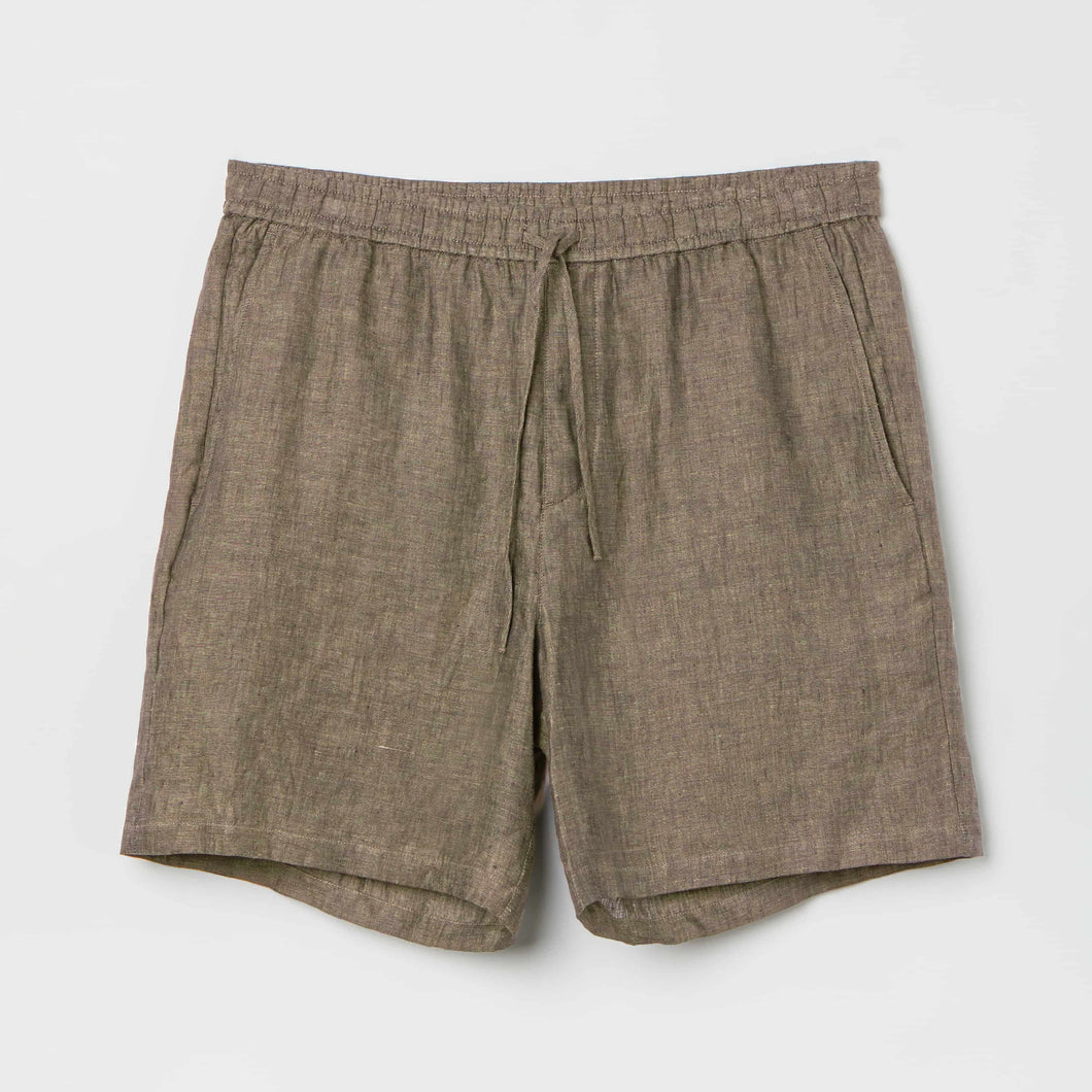 Men's Straight Leg Linen Drawstring Shorts