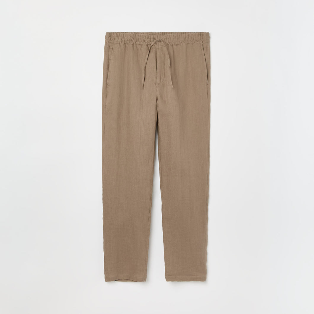 Men's Straight Leg Linen Drawstring Trousers