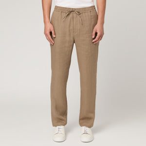 Men's Straight Leg Linen Drawstring Trousers