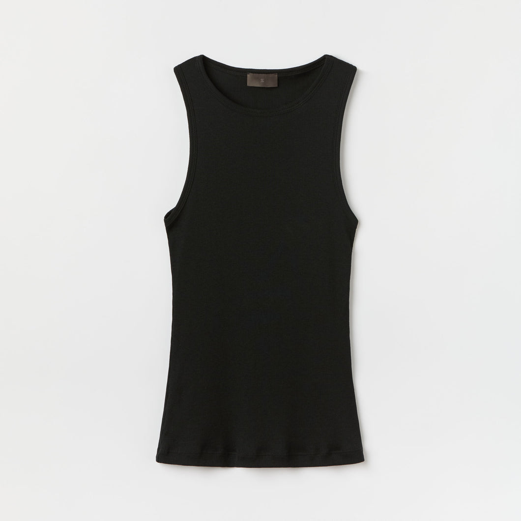 Women's Ribbed Cotton-Silk Tank Top