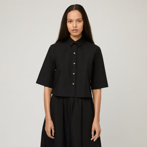 Women's Cotton-Poplin Short Sleeve Shirt