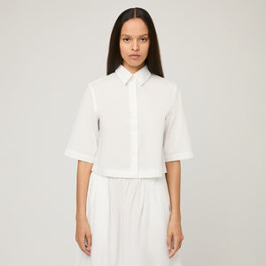 Women's Cotton-Poplin Short Sleeve Shirt