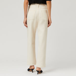 Women's High-Waisted Ecru Denim Trousers