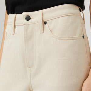 Women's High-Waisted Ecru Denim Trousers
