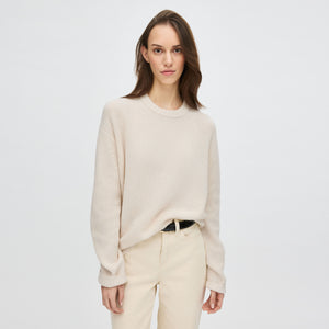 Women's Relaxed Ribbed Silk-Cashmere Crew Neck