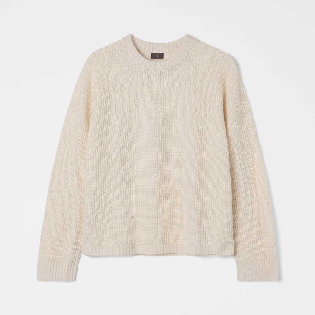 Women's Relaxed Ribbed Silk-Cashmere Crew Neck