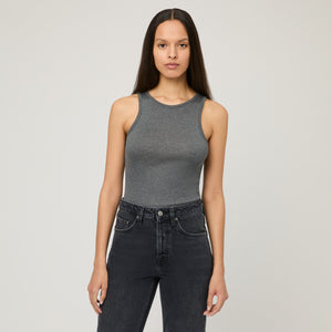Women's Ribbed Cotton-Silk Tank Top