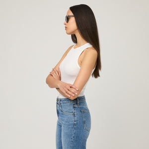 Women's Ribbed Cotton-Silk Tank Top
